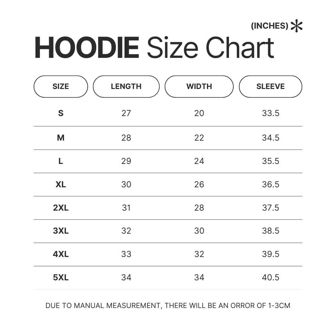 Hoodie Size Chart - Eagles Band Store