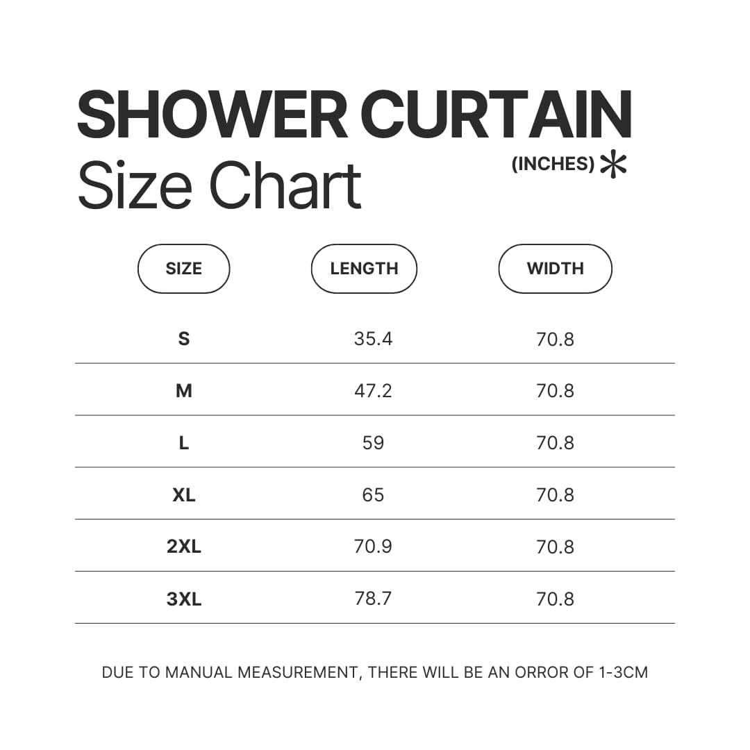 Shower Curtain Size Chart - Eagles Band Store